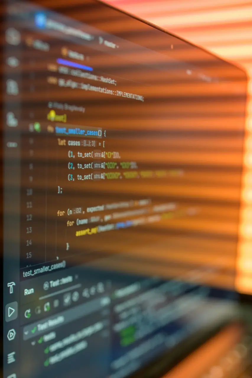 Närbild på programmeringskod på datorskärm